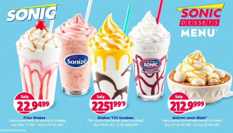 Sonic Dessert Menu Price